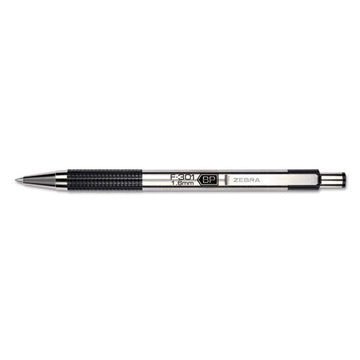 Zebra® F-301 Ballpoint Pen, Retractable, Bold 1.6 Mm, Black Ink, Stainless Steel-black Barrel, Dozen freeshipping - TVN Wholesale